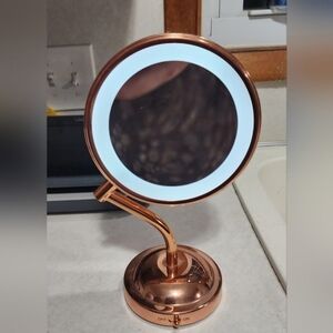 Conair LED Lighted Vanity Makeup Mirror, 1x/5x Magnification, Rose Gold